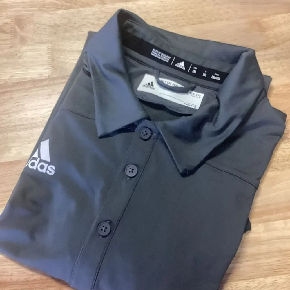 Men’s‎ Adidas Performance Polo Shirt - XXL - gray